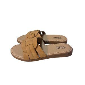 Womens Cliffs By White Mountain Squarely Tan Braided Slide Sandals 7.5M All Man-